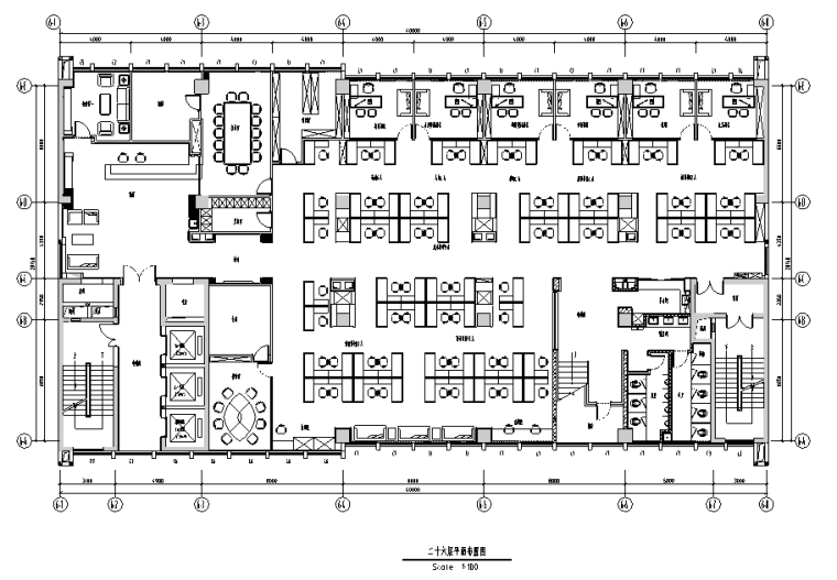 哈钦森集团办公空间资料下载-现代风格民发集团办公空间设计施工图（附效果图）