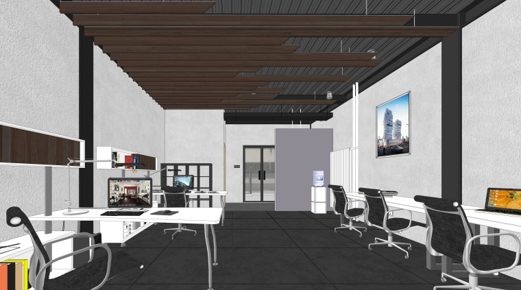 酷炫办公空间设计资料下载-现代风格LOFT工作室空间设计模型