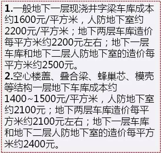 小高层住宅总造价指标分析资料下载-看过来，下车库造价最低的方法！！