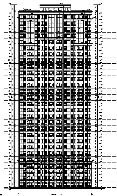 [安徽]某17栋住宅楼居住小区设计（含全专业施工图及节能设计）-2#楼立面图