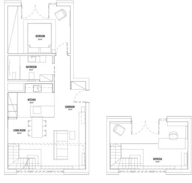 20平米loft公寓资料下载-三款小夫妻一百分满意的loft工业风新房