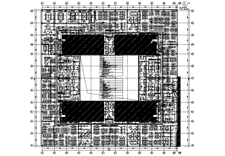 惠普北京办公室装饰装修机电竣工图-弱电智能化平面图