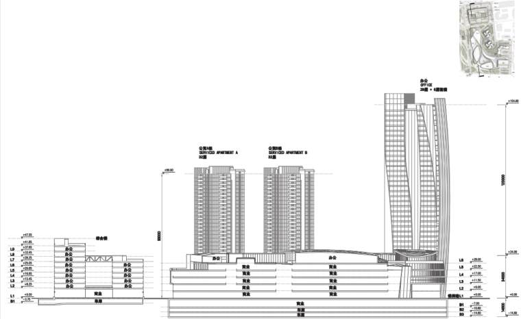 [广东]珠海优特城商业建筑设计概念方案文本（PDF+35）-剖面图