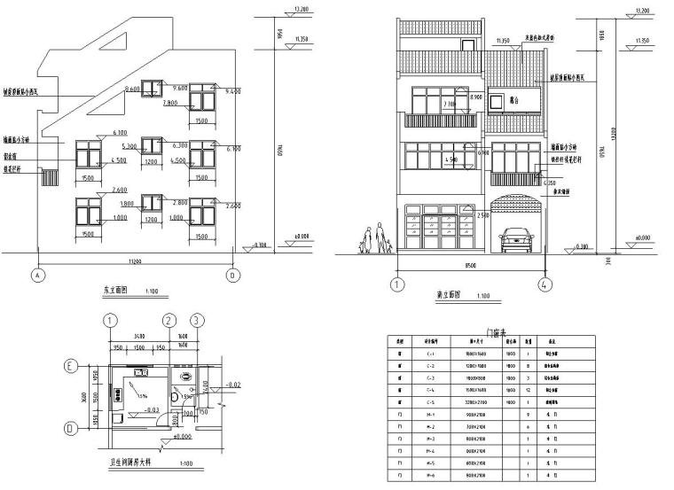 [广东]某3层新农村独栋别墅建筑设计文本（包含CAD+效果图）-卫生间大样图
