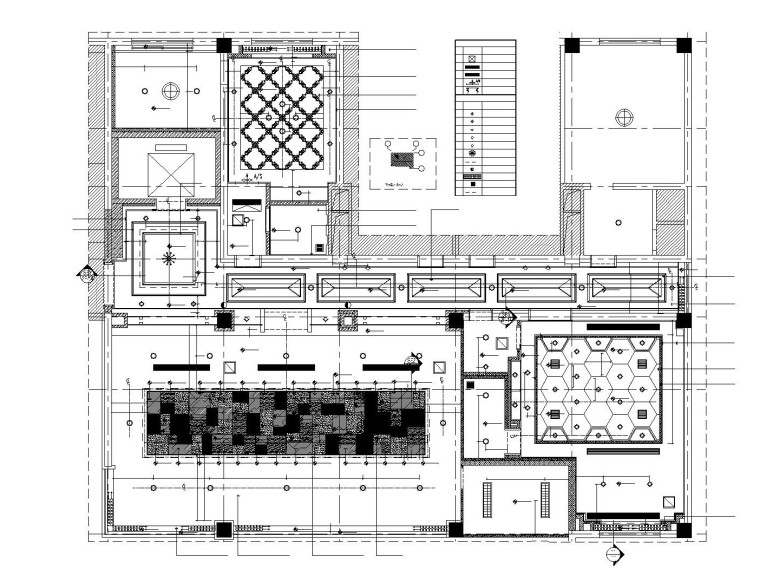 [苏州]新中式风格多层酒楼内部施工图-二层天花1、二层平面图-图纸空间