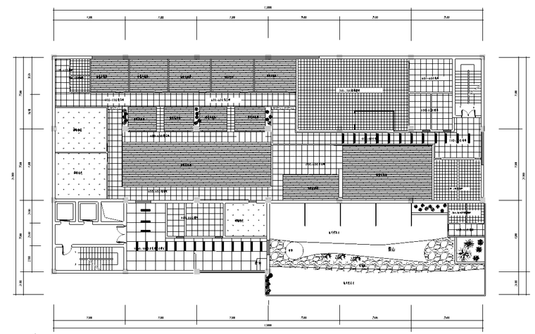 [湖南]古典风格中餐厅装修施工图-地面材质图