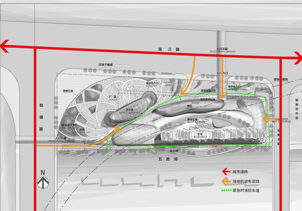 流线型建筑平面图图片