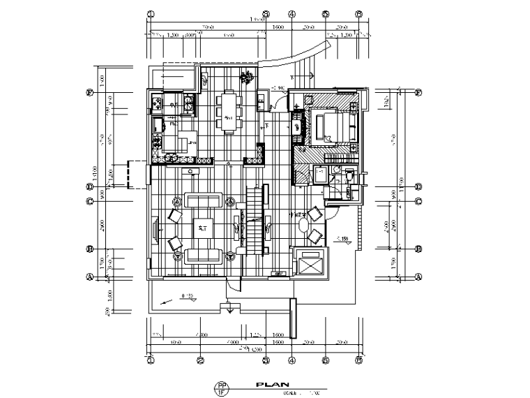 别墅室内设计全套施工图资料下载-[北京]景园别墅C户型全套施工图（含效果图）