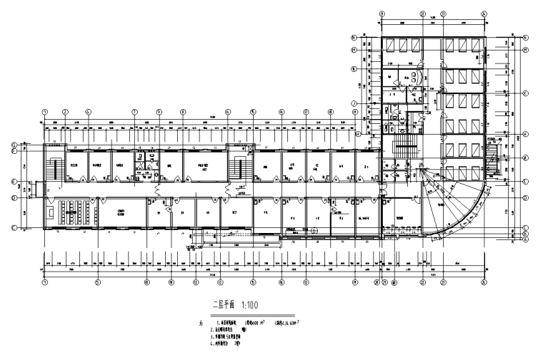 惠农新区社区卫生服务中心室内装修设计施工图（11张）-二层平面图