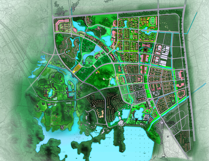 [江苏]山水生态新城景观规划文本-7总平面图