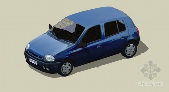 蓝色妖姬风格的住宅资料下载-蓝色小汽车SketchUp模型下载