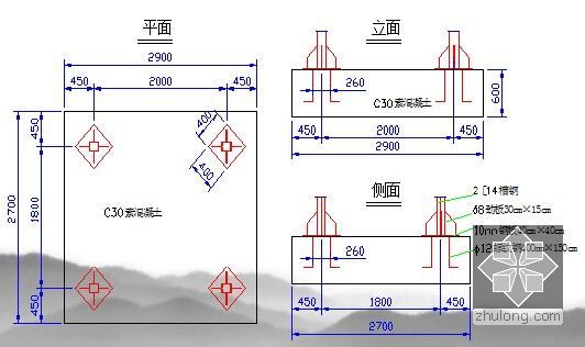 [PPT]移动模架施工介绍及工程案例161页-移动模架安装跨中钢墩基础布置图