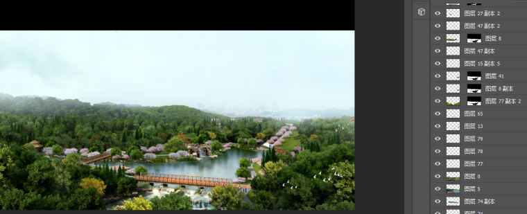 生态滨湖公园景观鸟瞰图PSD分层素材 1-3 图层