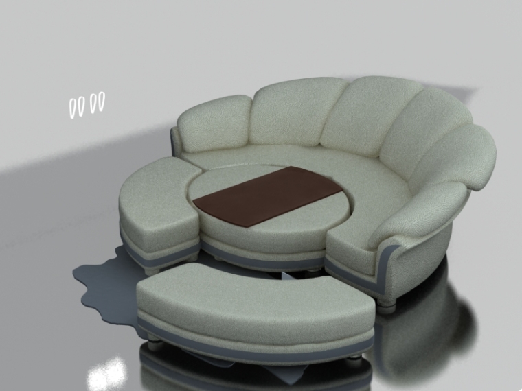 中式实木沙发3d模型资料下载-时尚休闲组合沙发3D模型下载