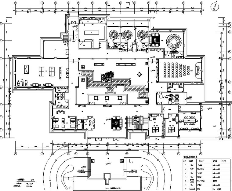 度假酒店建筑设计施工图+效果图-一层弱电布置图