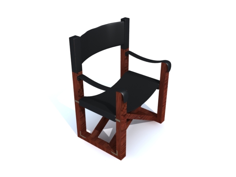 儿童椅子3d模型资料下载-老式椅子3D模型下载