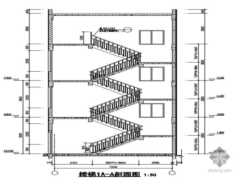 幼儿园楼梯节点详图资料下载-威建某河畔花园-幼儿园楼梯详图