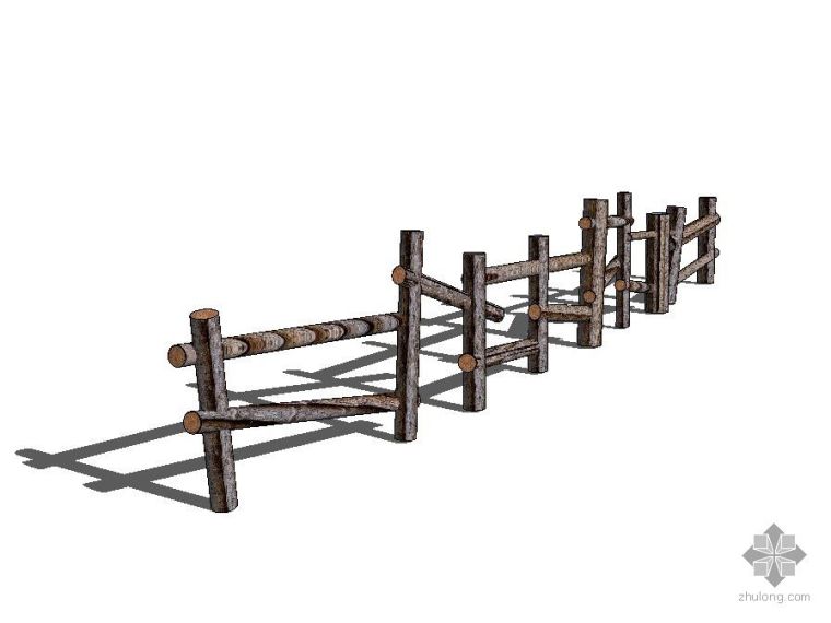 黑色铁拱架与白色木栏资料下载-木栏杆