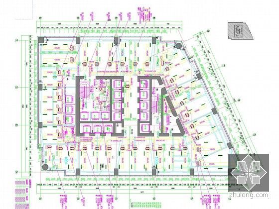 [江苏]超高层综合商业广场暖通空调全系统设计施工图（30万平 冰蓄冷 人防）-十一～二十五层空调风管平面