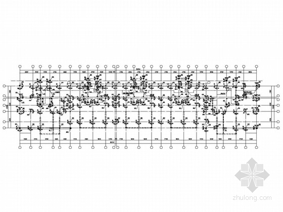 [黑龙江]七层砖混结构住宅楼结构图（沉管灌注桩）-墙柱定位图 