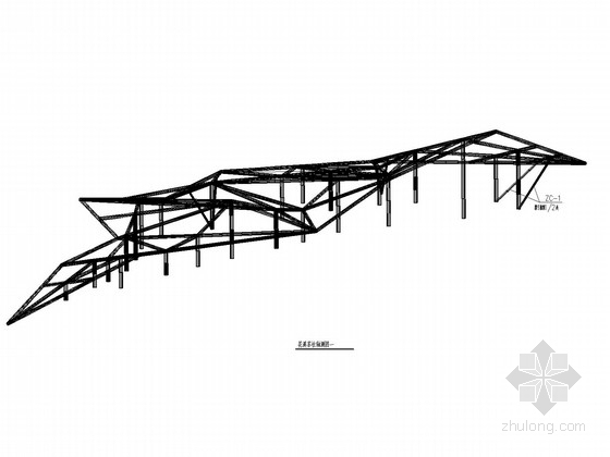 茶社建筑方案图资料下载-公园茶社钢框架结构施工图(异形结构)