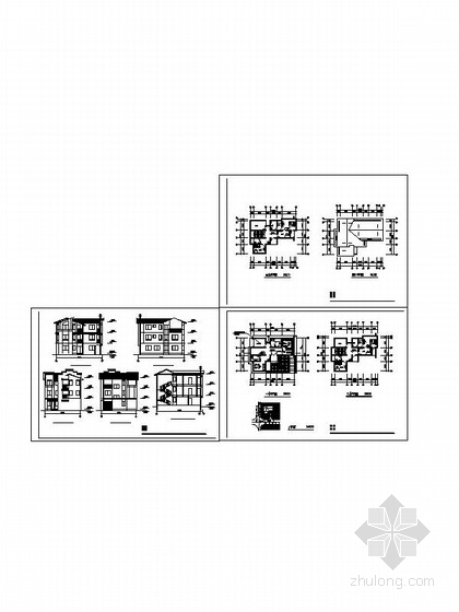 [新农村]3层现代风格家庭独栋别墅设计施工图（含效果图）-总缩略图 