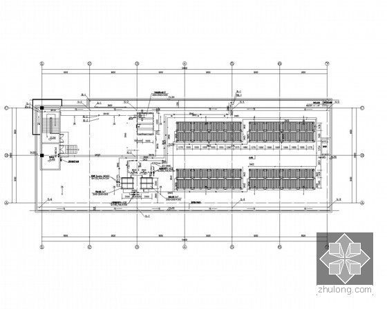 [江苏]某科学院综合楼建筑给排水施工图纸-屋顶层给排水及消防平面图