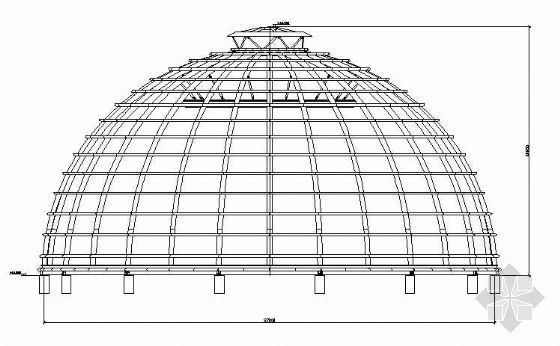 网架玻璃雨篷资料下载-某市政务综合楼阳光大厅玻璃穹顶结构图纸
