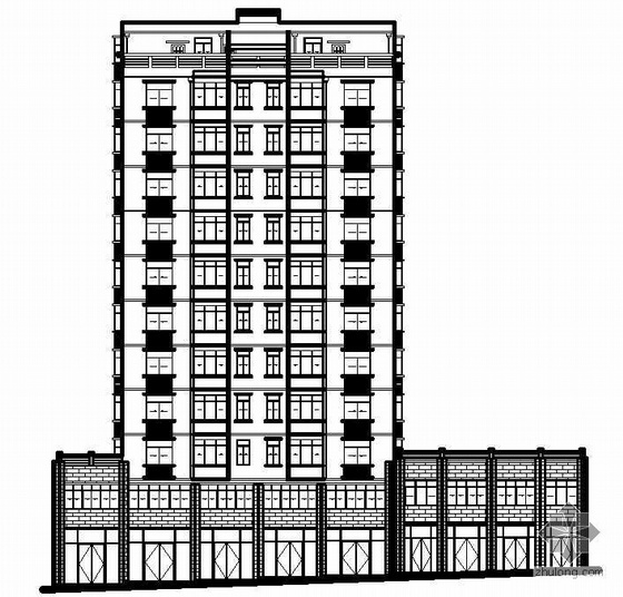山东济宁建筑设计施工图资料下载-某十二层公寓建筑设计施工图