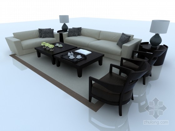 酒店室内3d模型设计资料下载-室内沙发3D模型下载