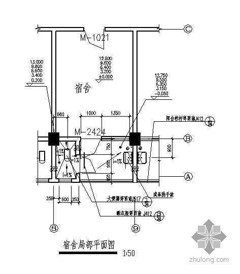 某五层框架结构民工宿舍楼建筑结构水电施工图-2