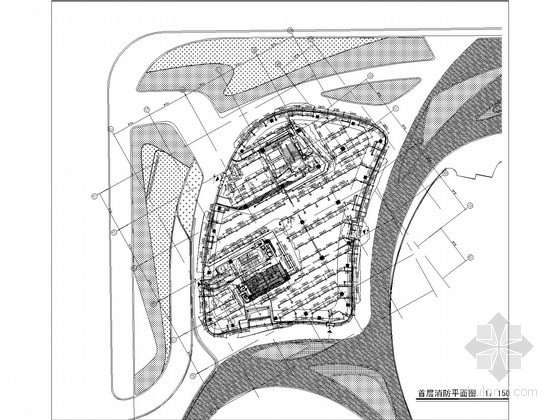 [北京]商业加层加建改造工程给排水、消防施工图设计-首层消防平面图 