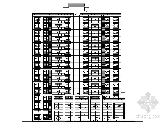 两层商业街道资料下载-[宜昌市]某十五层住宅商业综合楼建筑施工套图（5号楼）