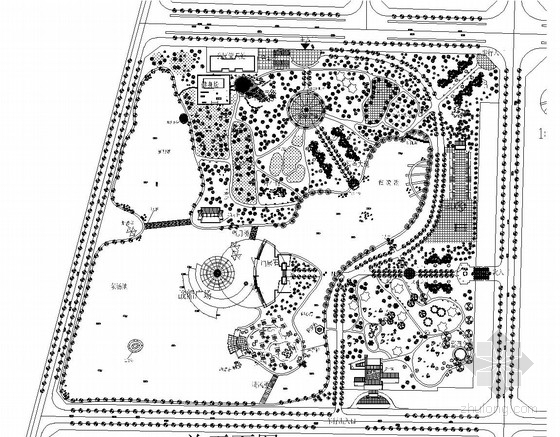 公园施工总平面图cad资料下载-公园规划设计总平面图