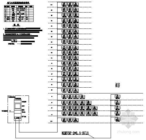 商场监控系统图资料下载-某漏电火灾监控系统图