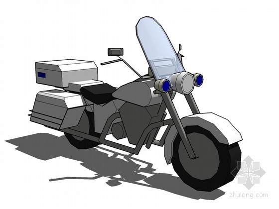 宽轮摩托车3d模型资料下载-摩托车SketchUp模型下载