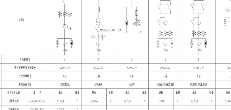 10KV电机正反转配电系统图-高低压一次方案图