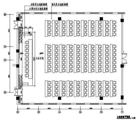 培训会议室装修平面图资料下载-某会议室装修图