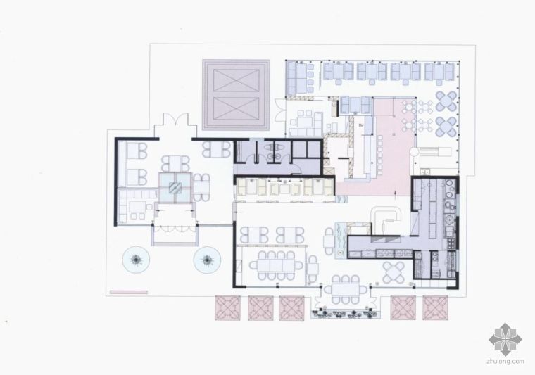 餐厅设计图jpg资料下载-[杭州]某餐厅酒吧设计图