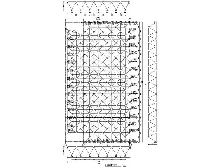 舞台主席台施工图资料下载-20.8mX40.4m舞台网架结构施工图