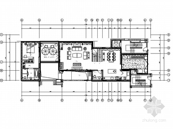 叠拼别墅区规划资料下载-[重庆]清新高雅法式风格叠拼别墅室内装修CAD施工图（含效果）