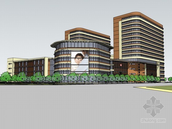 妇幼医院方案设计资料下载-妇幼医院SketchUp模型下载