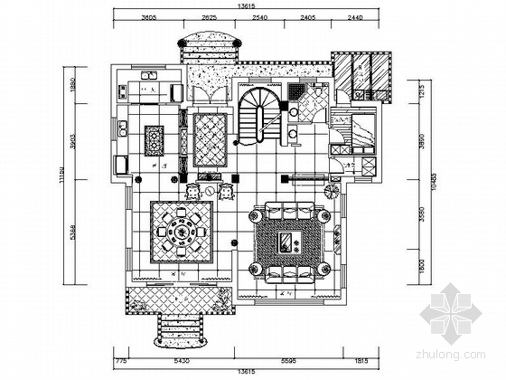 新古典欧式室内设计资料下载-[上海]高端新古典欧式复式样板间装修施工图