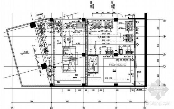 中央制冷机房平面图资料下载-某综合楼制冷机房图