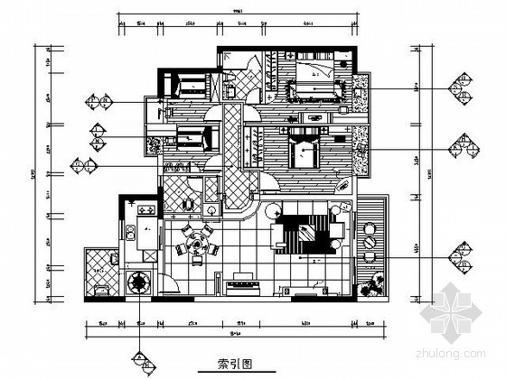 后现代风格四居装修图片资料下载-简欧风格四居装修图（含效果）