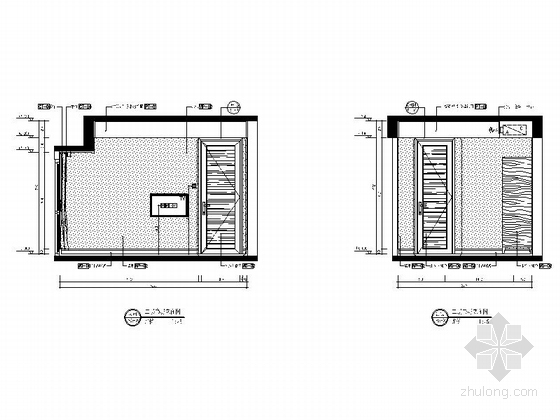 [深圳]普通公寓区东南亚风格复式装修施工图（含材料表）书房立面图
