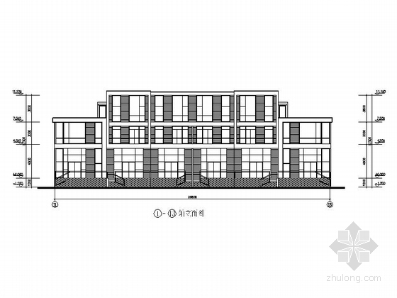 [上海]高档板式住宅楼建筑设计方案图-高档板式住宅楼建筑立面图