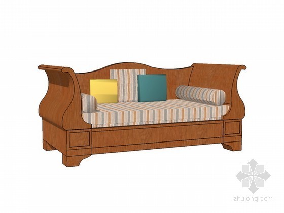 sketchup床模型资料下载-沙发床