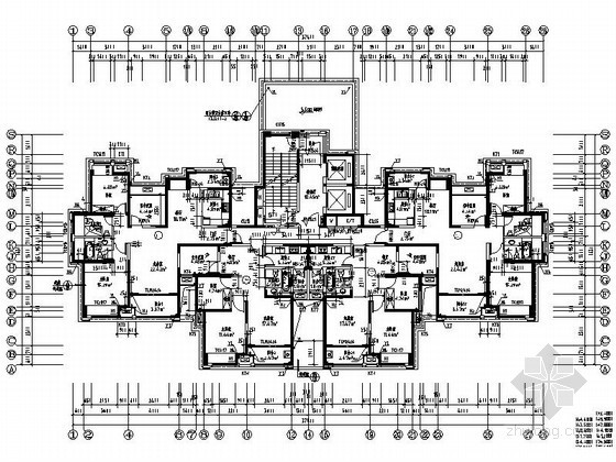 88平米装修图资料下载-一梯四高层住宅户型平面图（118、88平方米）
