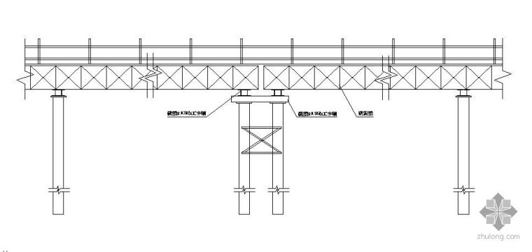 钢便桥钢平台设计资料下载-钢便桥及平台施工大样图